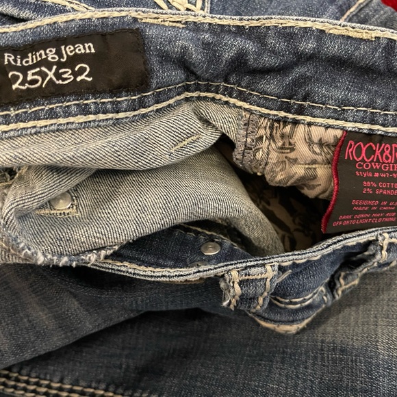 Rock&Roll Cowgirl Riding Jean 25X32 Bootcut Medium Wash Preloved - Picture 12 of 14